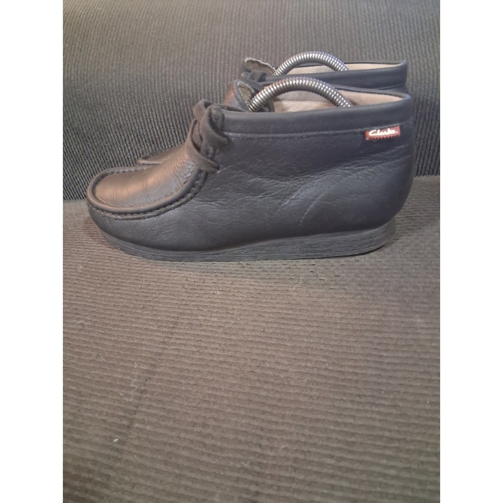 Clarks Wallabee Boot‎ Mens 8.5 Black Leather Moccasin Chukka 260633623085